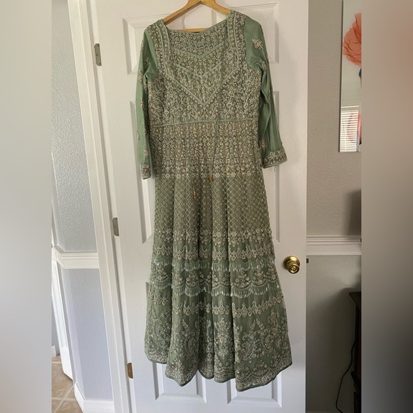 Anarkali - Light Green, Silver beading - Picture 2 of 2